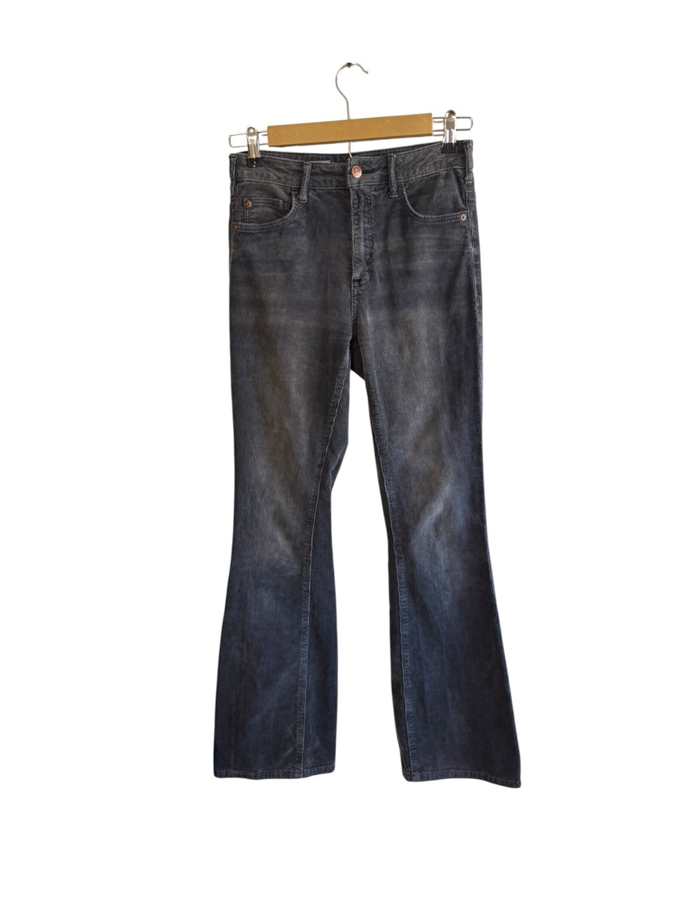 Anthropologie Pilcro Size 26 Gray Corduroy‎ The Icon Flare Leg Jeans Western